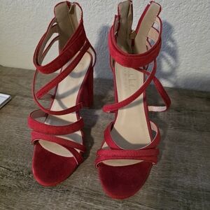 Elegant Red Strappy Heels